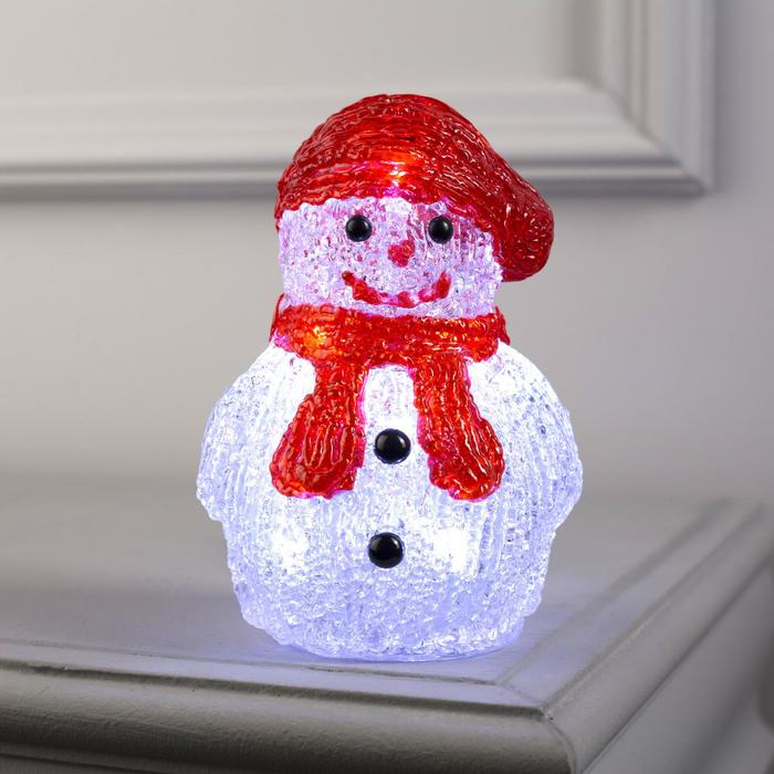 

Светодиодная фигура «Снеговичок в шапке» 7 × 15 × 7 см, акрил, 8 LED, батарейки ААх2 (не в комплекте), свечение белое