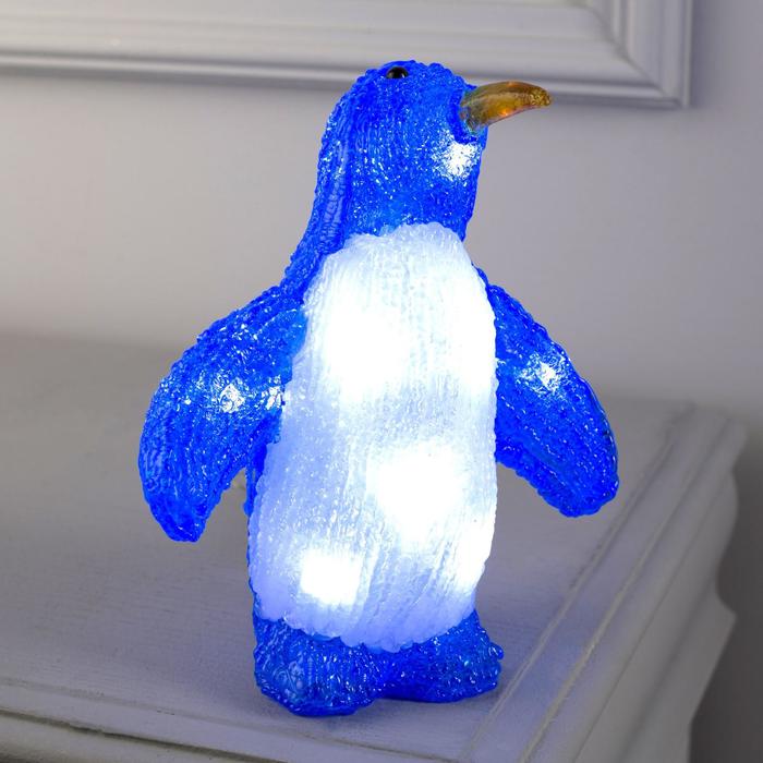 Светодиодная фигура «Танцующий пингвин» 7 × 20 × 7 см, акрил, 10 LED, батарейки ААх2 (не в комплекте), свечение белое - фото 1907149988