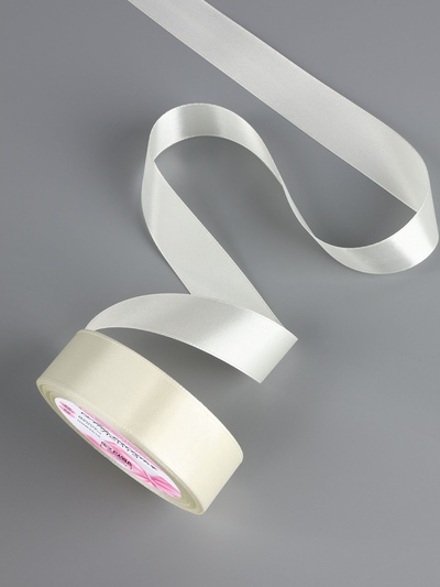 Лента атласная, 25 мм, 23±1 м, нежно-бежевая №02