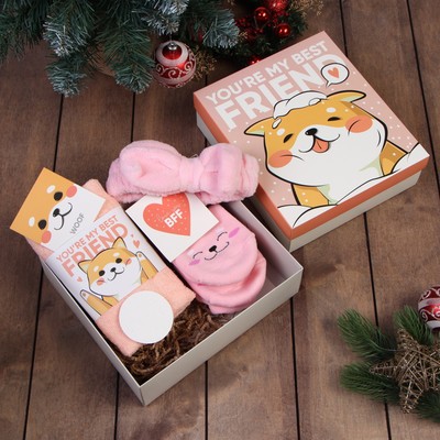 Набор новогодний подарочный «Friend» полотенце и аксессуары