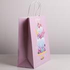 Пакет подарочный крафтовый, упаковка, Happy Birthday, 26 х 30 х 11,5 см - фото 68048865