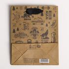 Пакет подарочный крафтовый вертикальный, упаковка, «For real man», S 12 х 15 х 5.5 см - Фото 4