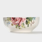 Салатник фарфоровый Доляна «Роза», 600 мл, d=15,5 см, цвет белый - Фото 3