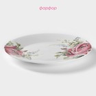 Тарелка фарфоровая десертная Доляна «Роза», d=20,3 см, цвет белый - Фото 2