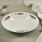 Тарелка фарфоровая глубокая Доляна «Емеля», d=20 см, цвет белый - Фото 2