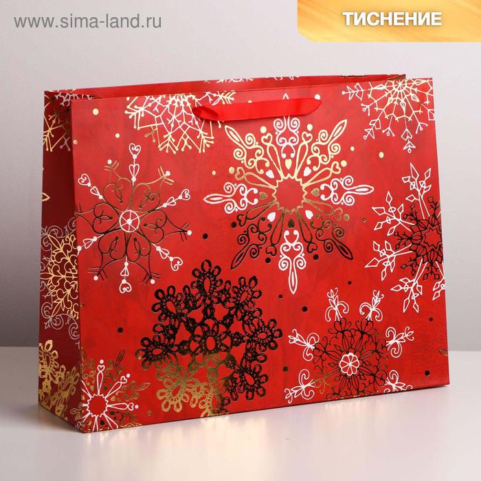 Пакет подарочный новогодний «Новогоднее великолепие», L 40×31×11.5 см