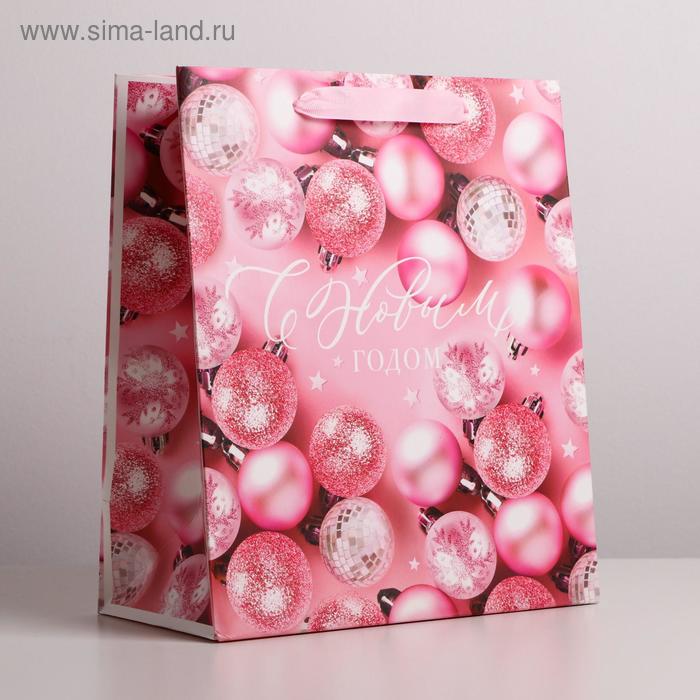 Пакет ламинированный вертикальный «Розовые шарики», ML 23 × 27 × 11,5 см - Фото 1