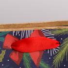 Пакет подарочный новогодний крафтовый «Новогодний лес», S 12 х 15 х 5.5 см - фото 68048870