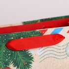 Пакет крафтовый квадратный «Новогодняя посылка», 22 × 22 × 11 см - Фото 3