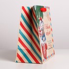 Пакет крафтовый квадратный «Новогодняя посылка», 22 × 22 × 11 см - Фото 4
