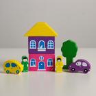 Деревянный конструктор «Цветной городок» фиолетовый, 8 деталей, Томик - фото 9066097