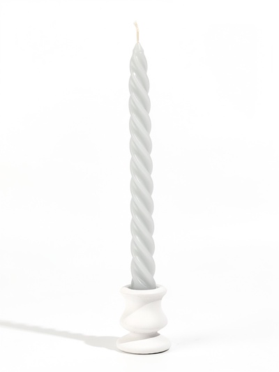 Свеча витая, 2.3×24.5 см, 5 ч, 50 г, серая