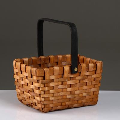 Корзина плетёная для хранения, 22×15×12.5 см, ручка h=13.5 см, секвойя