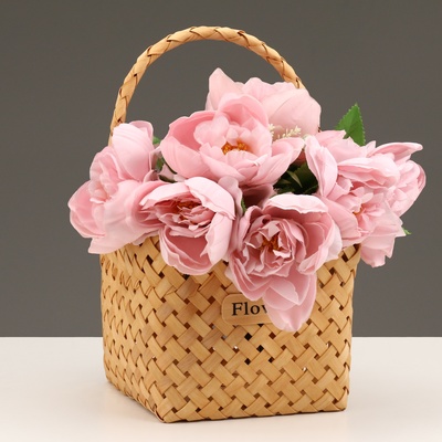 Набор корзин плетёных, секвойя, 18×18×15/29.5 см, 15×15×12/27.5 см, 2 шт., натуральный