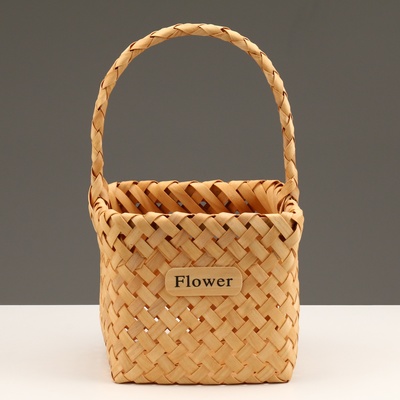 Набор корзин плетёных, секвойя, 18×18×15/29.5 см, 15×15×12/27.5 см, 2 шт., натуральный