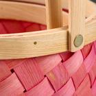 Набор корзин плетеных, секвойя, D22х13/28 см, D17х11/24 см, 2 шт., розовый - Фото 4