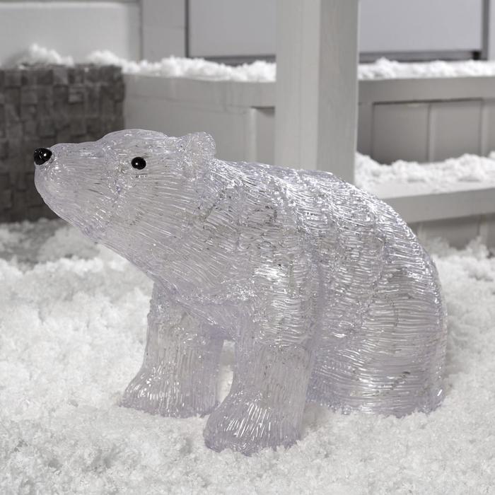 Светодиодная фигура «Медведь» 53 × 30 × 18 см, акрил, 30 LED, 24 В, свечение белое - фото 1907150360