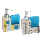 Дозатор 250 мл "Вдохновение" для моющего средства, с подставкой для губки, цвета МИКС - Фото 2