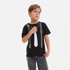 Футболка для мальчика KAFTAN «Галстук», чёрная, рост 86-92 см - Фото 4