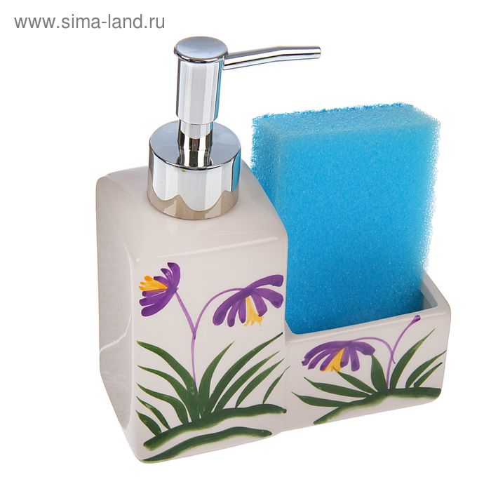 Дозатор 250 мл "Лес" для моющего средства, с подставкой для губки - Фото 1