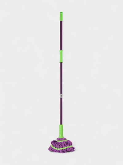 Швабра с отжимом Доляна, насадка из микрофибры, металлическая ручка 117 см