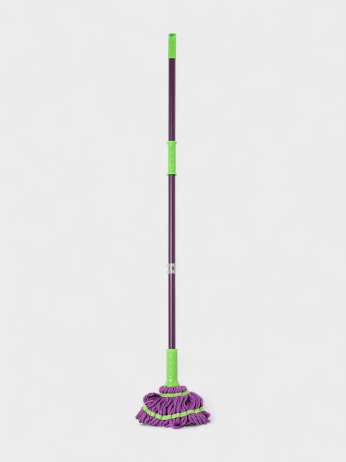 Швабра с отжимом Доляна, насадка из микрофибры, металлическая ручка 117 см - Фото 1