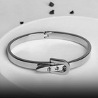 Браслет металл «Каркас» ремень, цвет серебро, d=6,6 см - Фото 3