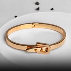 Браслет металл «Каркас» ремень, цвет золото, d=6,6 - Фото 5