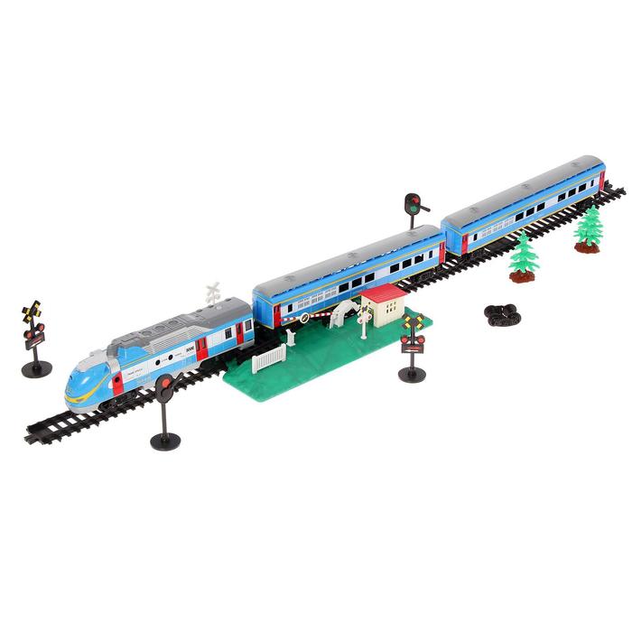 Железная дорога «Скорый поезд», работает от батареек, световые и звуковые эффекты - фото 1899448803