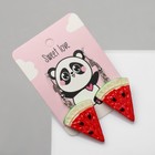 Серьги пластик «Вкусности» арбуз, красно-зелёные - Фото 4