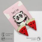 Серьги пластик «Вкусности» арбуз, красно-зелёные - Фото 2