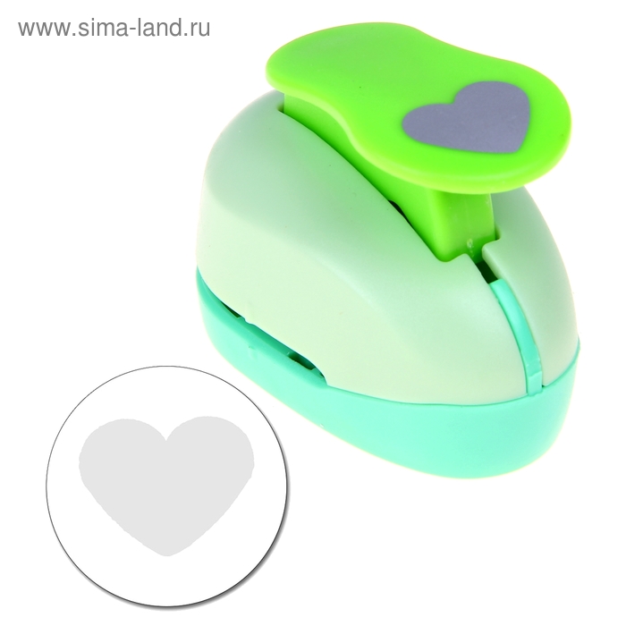 Дырокол фигурный "Сердце" d=2,2 см 7х4 см - Фото 1