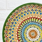 Ляган узбекский Риштанская керамика «Узоры», d=36 см, зелёный - Фото 4