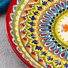 Ляган узбекский Риштанская керамика «Узоры», d=32 см, красный - Фото 4