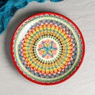 Ляган узбекский Риштанская керамика «Узоры», d=32 см, красный - Фото 6