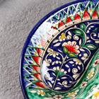 Менажница Риштанская Керамика "Цветы", 18 см, 2-х секционная, синяя - Фото 4