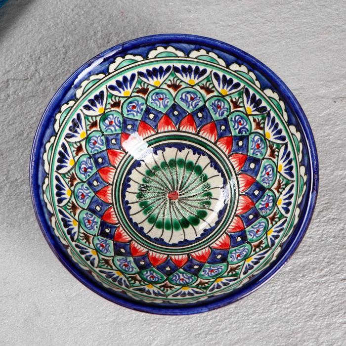 Коса Риштанская Керамика "Цветы" 15 см, малая, синяя - фото 1908608888