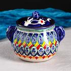 Сахарница узбекская Риштанская Керамика «Узоры», 800 мл, синяя - Фото 1