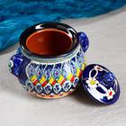 Сахарница узбекская Риштанская Керамика «Узоры», 800 мл, синяя - Фото 2