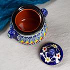 Сахарница узбекская Риштанская Керамика «Узоры», 800 мл, синяя - Фото 3