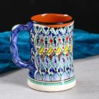 Кружка узбекская Риштанская Керамика «Цветы», 500 мл, синий МИКС - Фото 1