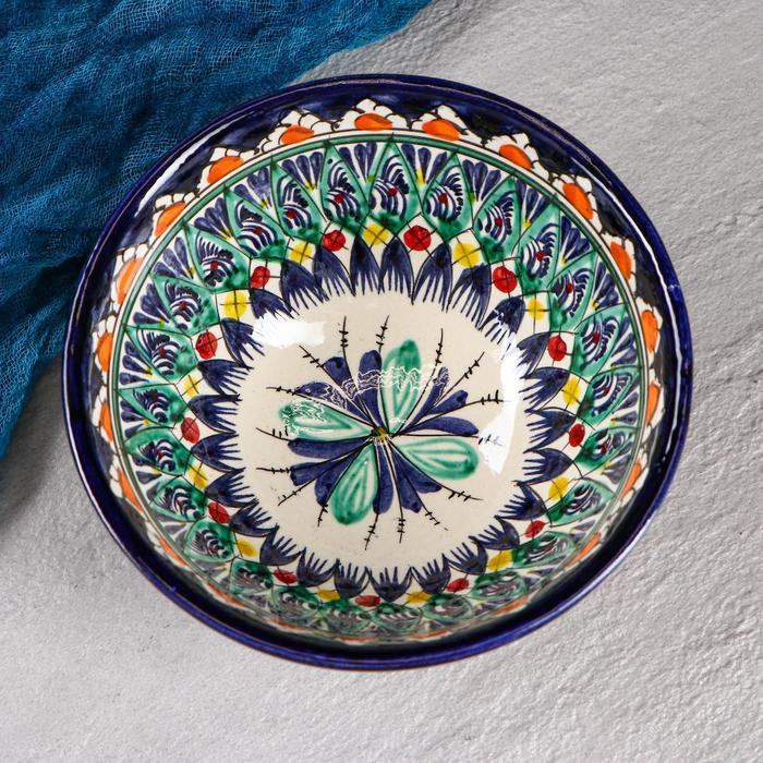 Коса Риштанская Керамика "Цветы" 15,5 см, средняя, синий - фото 1908608928