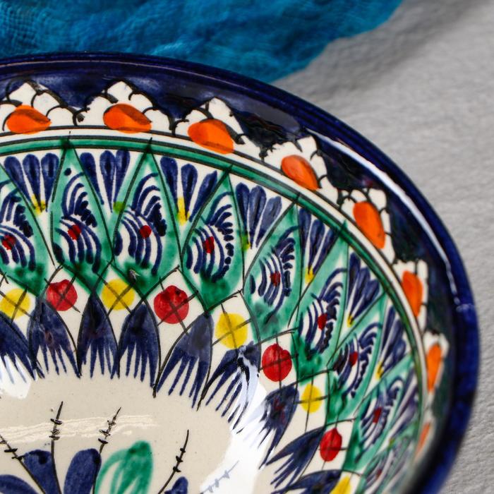 Коса Риштанская Керамика "Цветы" 15,5 см, средняя, синий - фото 1908608930