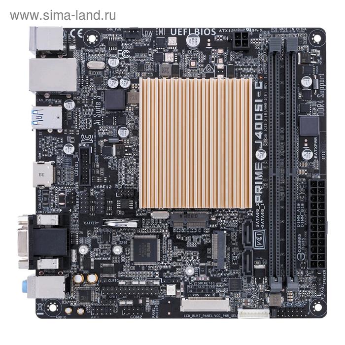 Материнская плата Asus PRIME J4005I-C, 2xDDR4, VGA, HDMI, mini-ITX - Фото 1