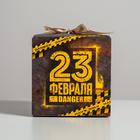 Коробка подарочная складная, упаковка, «С 23 февраля!», 12 х 12 х 12 см - фото 6341231