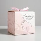 Коробка подарочная складная, упаковка, «Enjoy», 12 х 12 х 12 см - фото 318397216