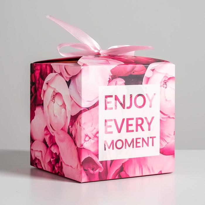 Коробка подарочная складная, упаковка, «Enjoy every moment», 12 х 12 х 12 см - фото 1908609112