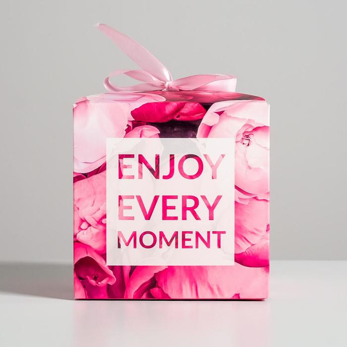 Коробка подарочная складная, упаковка, «Enjoy every moment», 12 х 12 х 12 см - фото 1908609113