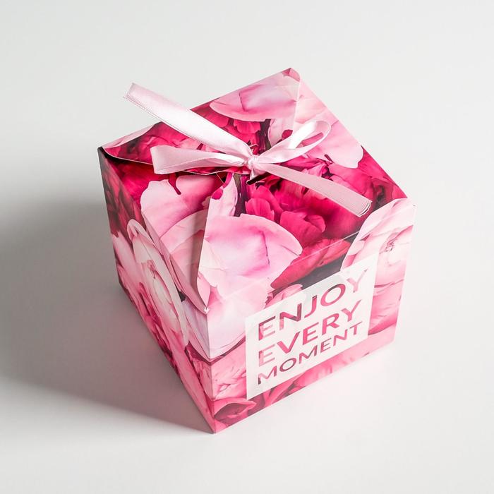 Коробка подарочная складная, упаковка, «Enjoy every moment», 12 х 12 х 12 см - фото 1908609114