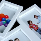 Фоторамка пластик на 3 фото 10х15 см "Пирамида" белая 28×29 см - Фото 3